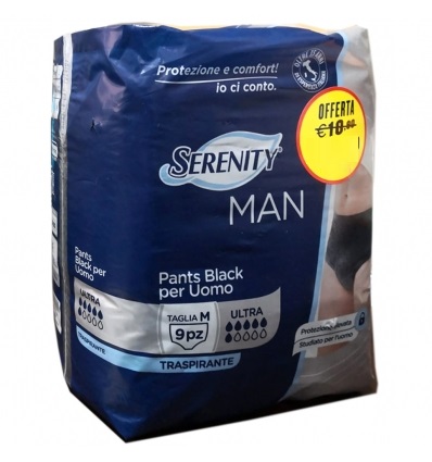 

Man Pants Black Serenity Uomo Taglia M Ultra 9 Mutandine Assorbenti